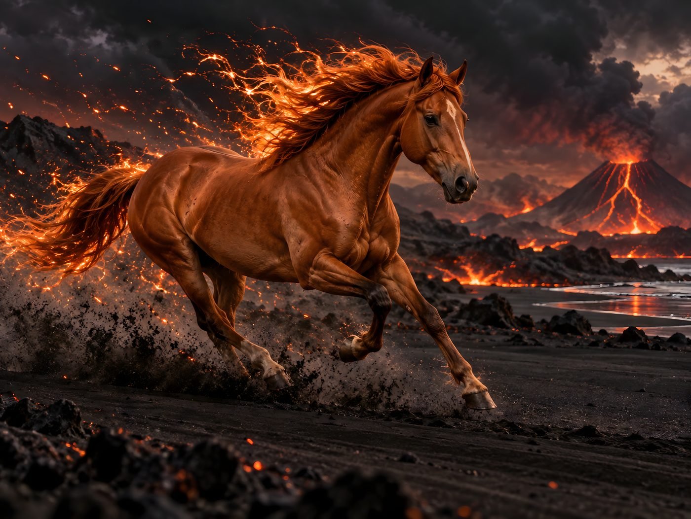 Feuermähne am Vulkan